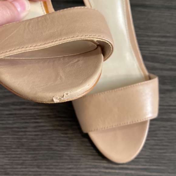 Vince Camuto ankle strap high heeled sandals. Tan. Size 7. Leather upper. - Picture 8 of 15